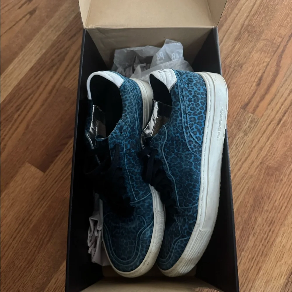 P448 Blue Leopard Print Sneakers - Picture 8 of 10